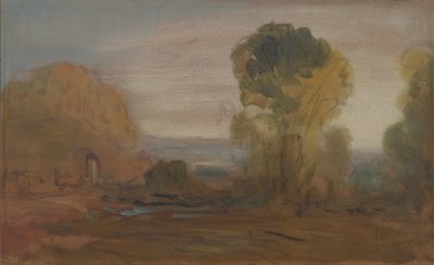 Paesaggio con alberi, precedentemente attribuito a J.M.W. Turner (1775-1851) e anche attribuito a Peter de Wint (1784-1849) da English School